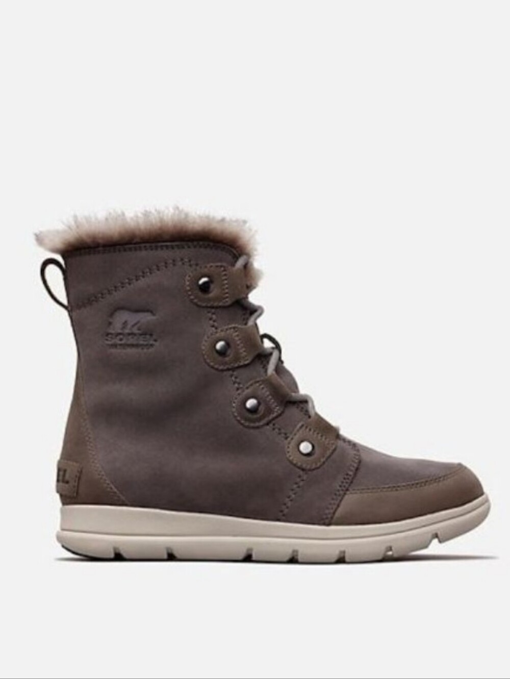 Sorel Women’s Explorer Joan Faux-Fur Lace-Up Winter Boot Size 6
